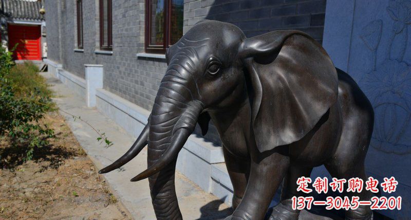 东营大象动物铜雕 (2)
