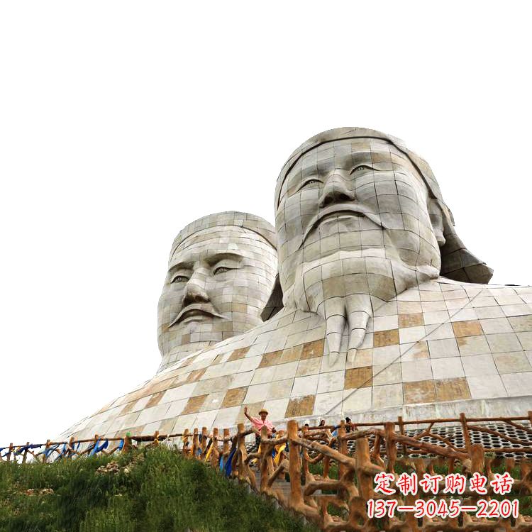 东营大型成吉思汗石雕头像景观雕塑
