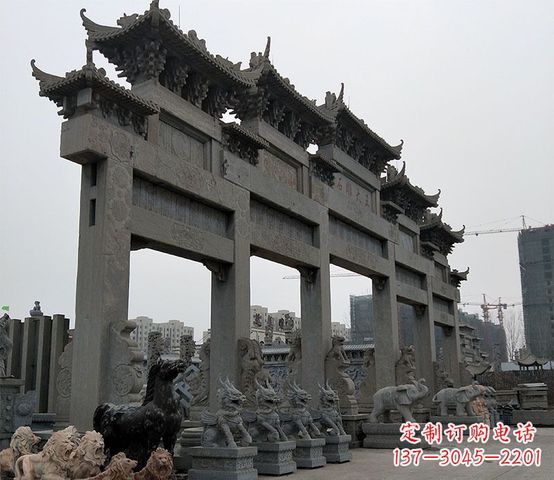 东营精美仿古牌坊石雕