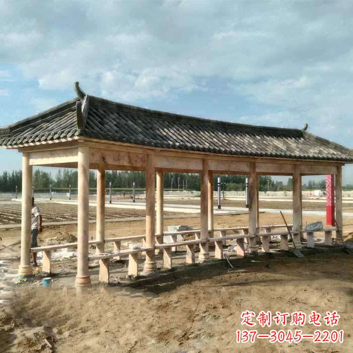 东营华丽精美的瓦石长廊雕塑