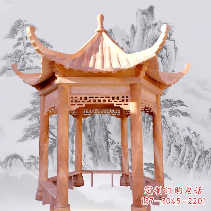 东营优雅大理石雕刻凉亭
