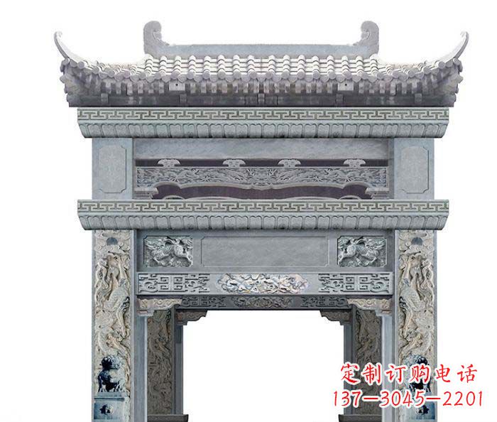东营精美石雕牌坊雕塑
