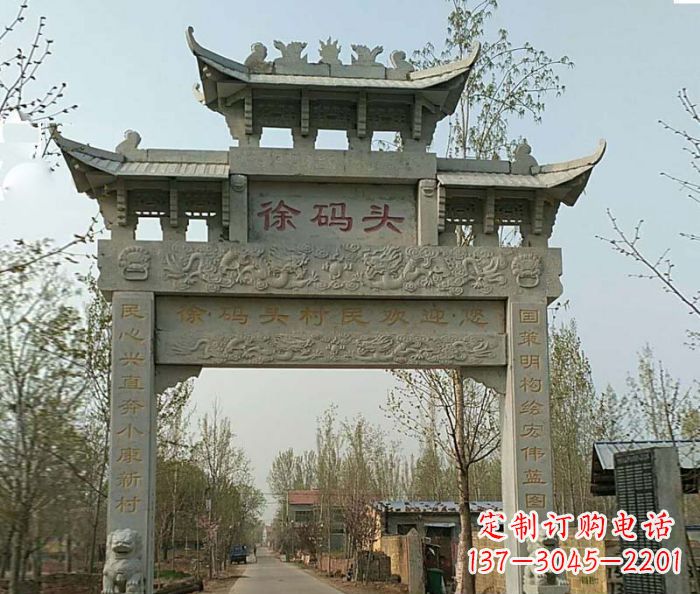 东营精美纯手工大理石牌坊雕塑