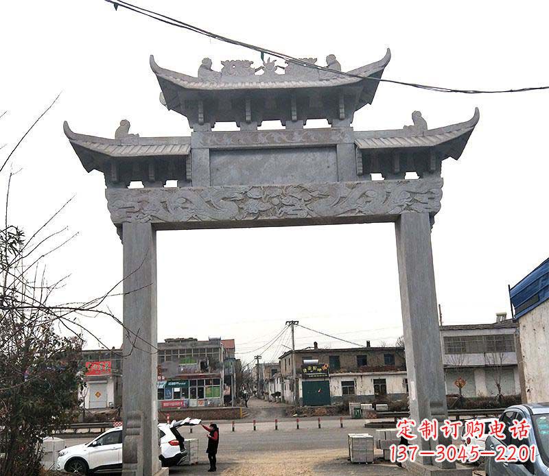 东营精美大理石牌坊石雕