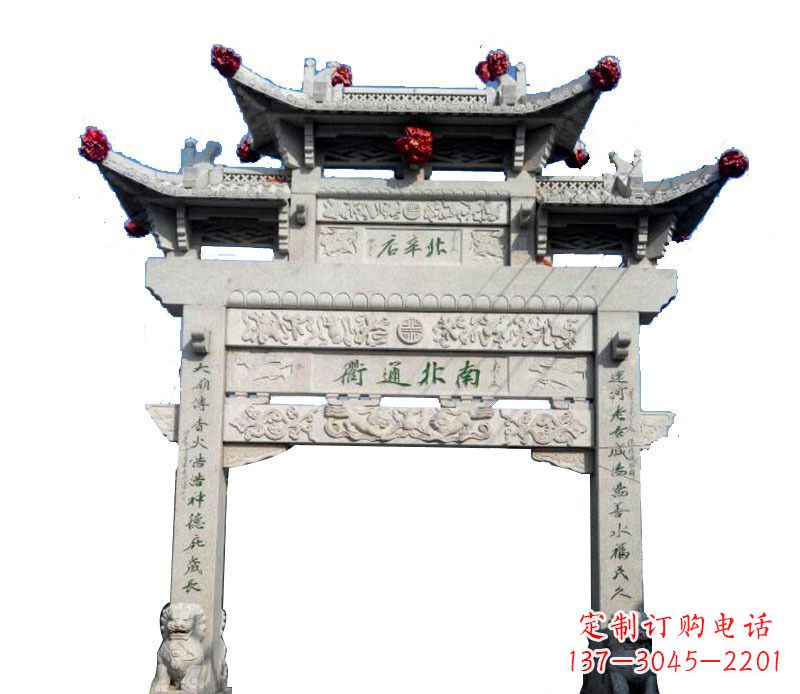 东营精美石牌坊雕塑