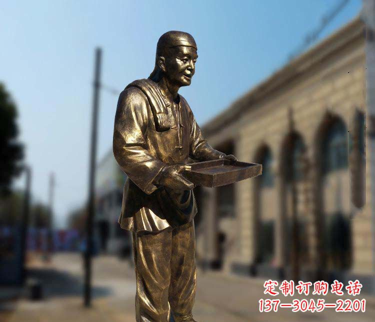 东营店小二人物铜雕1