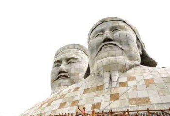 东营大型成吉思汗石雕头像景观雕塑