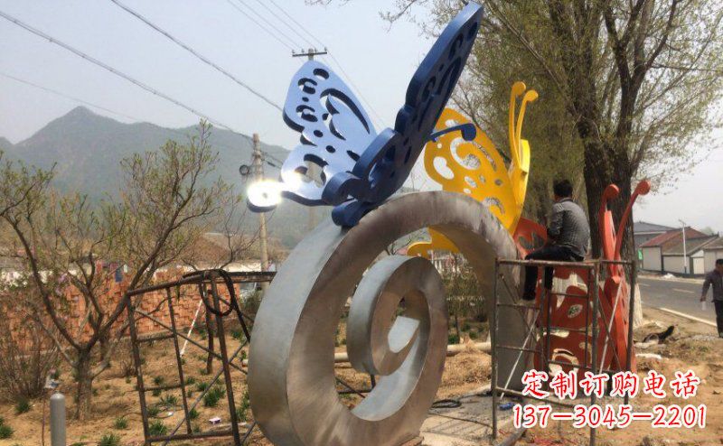 东营优雅无比,不锈钢蝴蝶雕塑