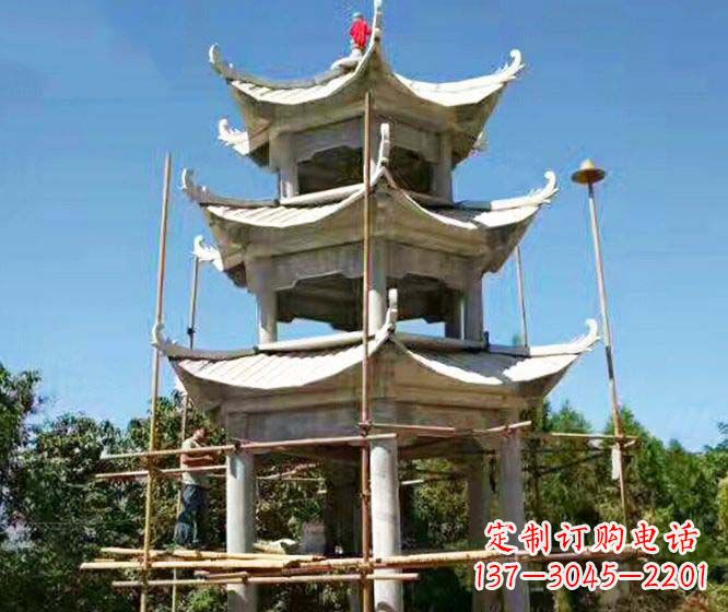 东营多层仿古凉亭石雕
