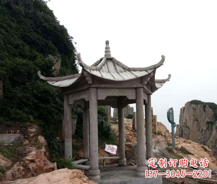东营风格独特的仿古凉亭石雕