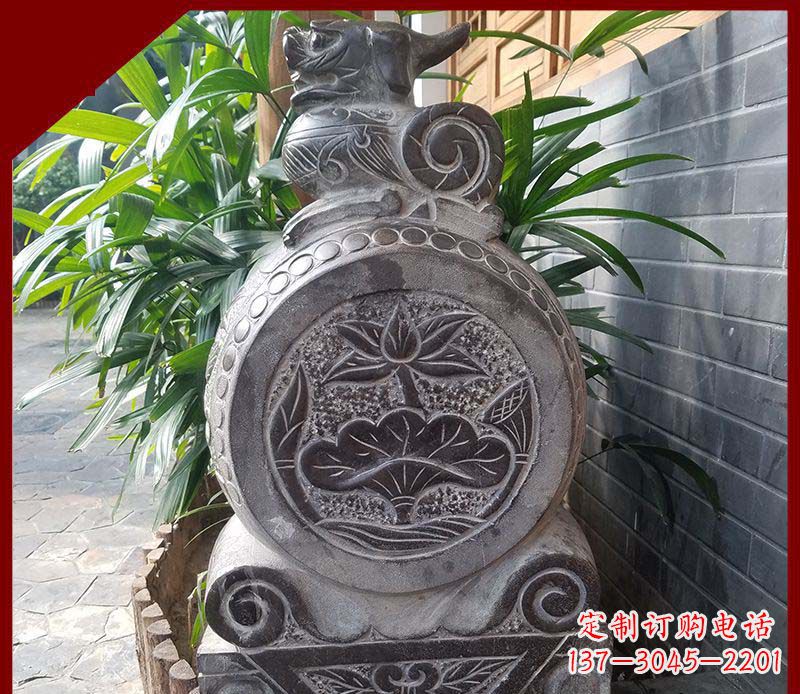 东营精致仿古门墩雕塑