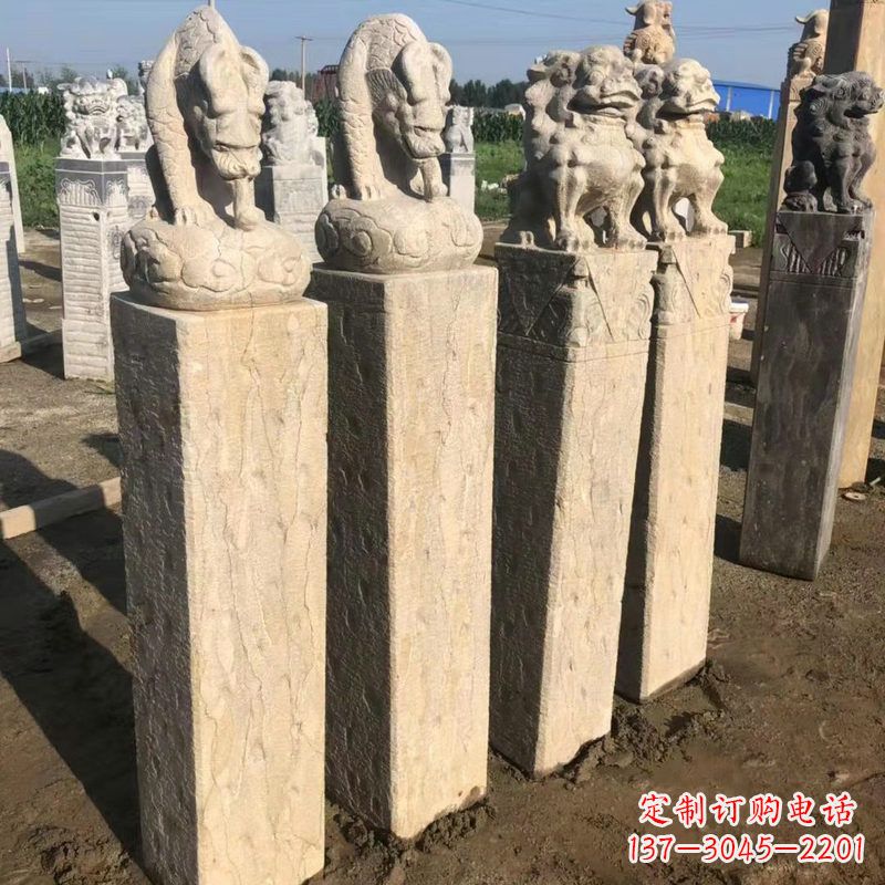 东营仿古麒麟貔貅栓马柱