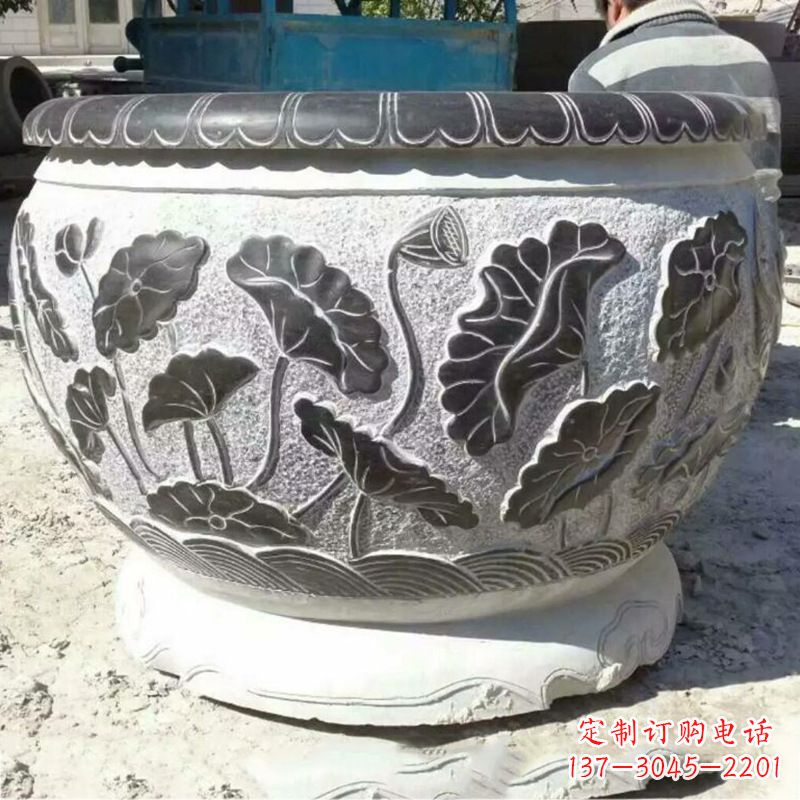 东营仿古青石做旧水缸