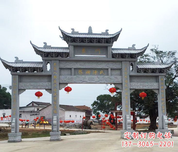 东营精美仿古牌坊石雕