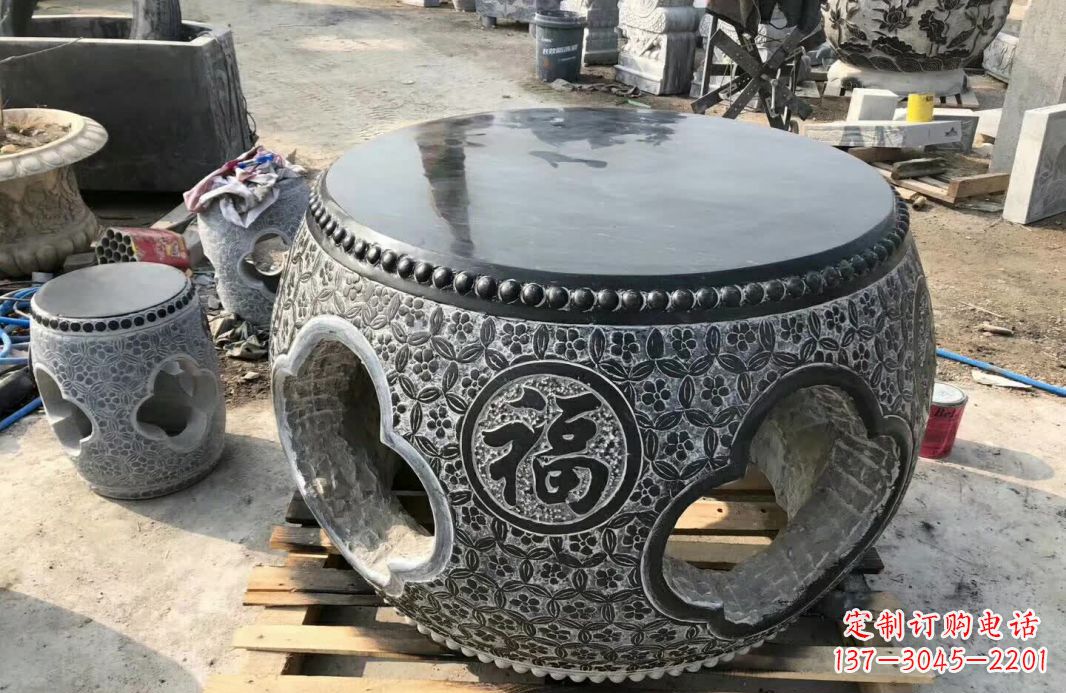 东营中领雕塑 | 精美仿古石桌凳雕塑