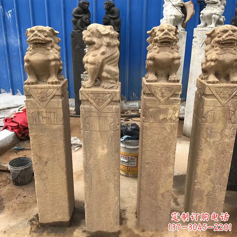 东营仿古拴马桩石雕塑——傅雕你的精美时光