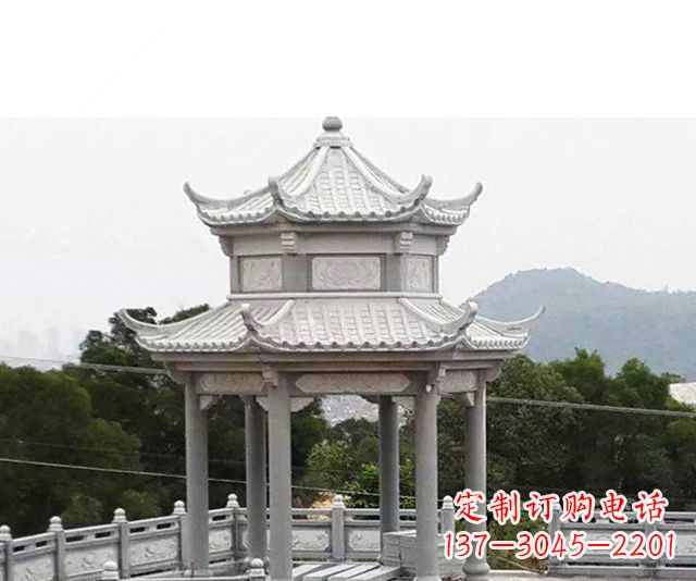 东营仿古双层石雕凉亭