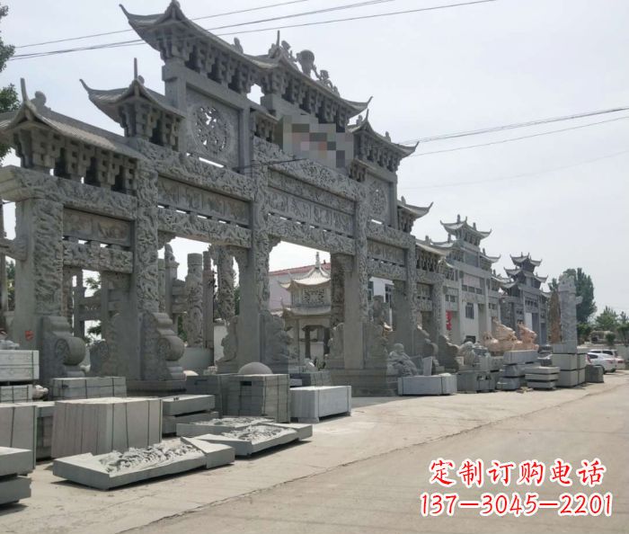 东营传统风格牌坊雕塑