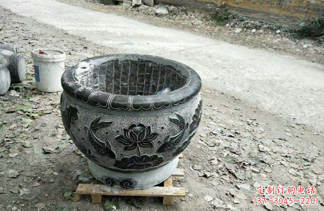 东营高雅的仿古圆形水缸石雕