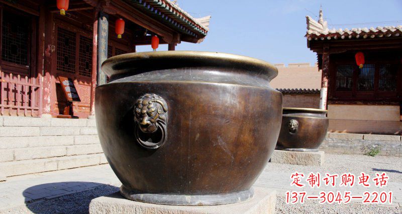 东营仿古圆形水缸铜雕