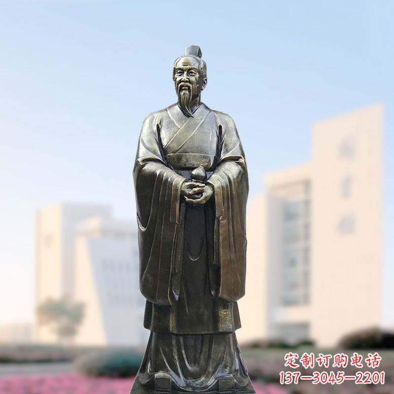 东营仿铜玻璃钢扁鹊雕塑