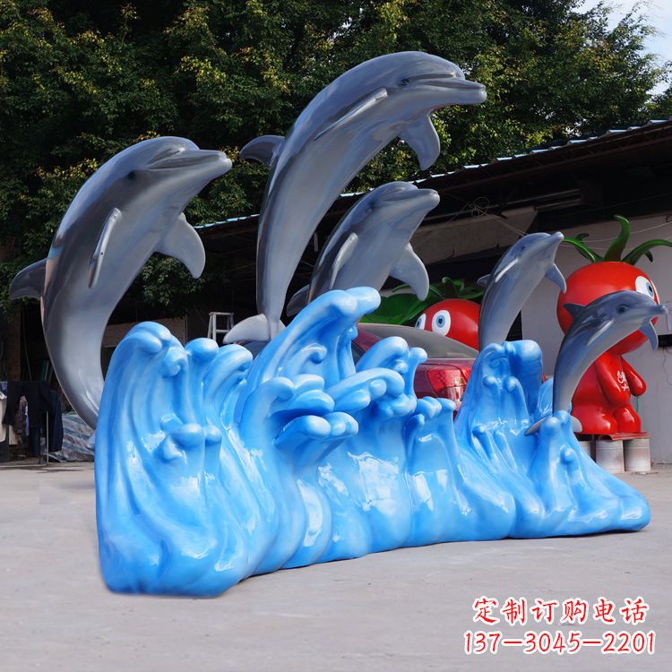 东营仿真海豚玻璃钢雕塑
