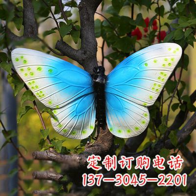 东营精致风韵,蓝白蝴蝶雕塑