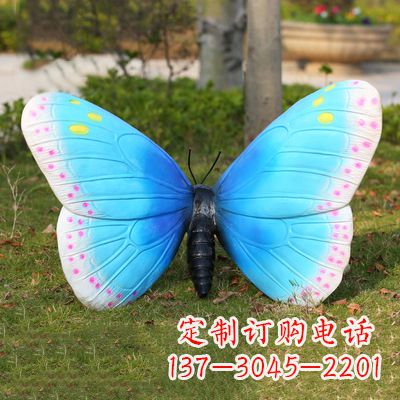 东营蓝白色款蝴蝶雕塑·35x65x42”