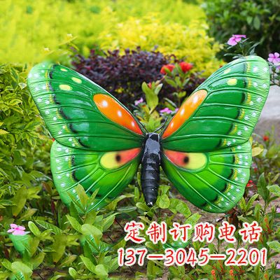 东营精致魅力的绿色蝴蝶雕塑