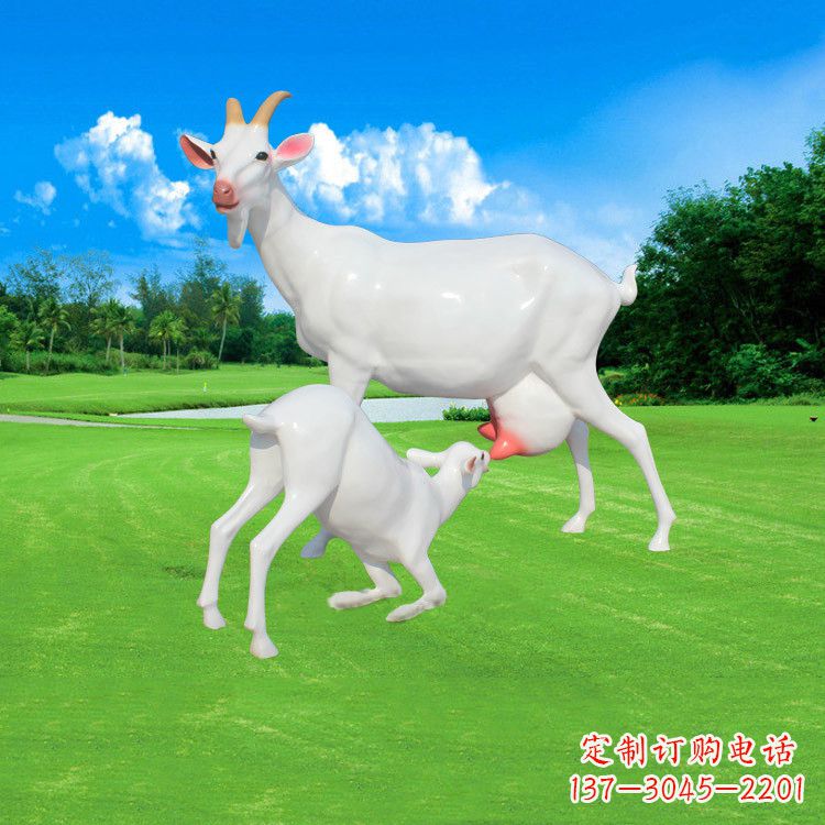 东营精美仿真羊羔羊跪乳雕塑