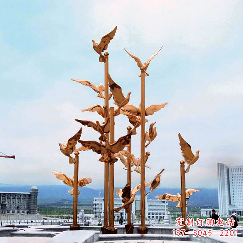 东营中领雕塑传承祥和和平的和平鸽雕塑
