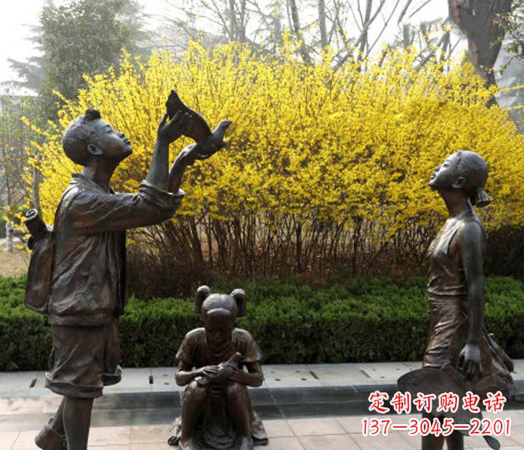 东营精致可爱的儿童铜雕