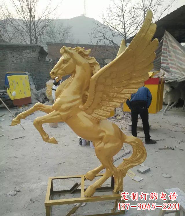 东营飞马动物铜雕 (2)