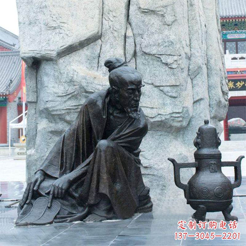 东营葛洪炼丹情景雕塑-中国古代十大名医人物雕塑