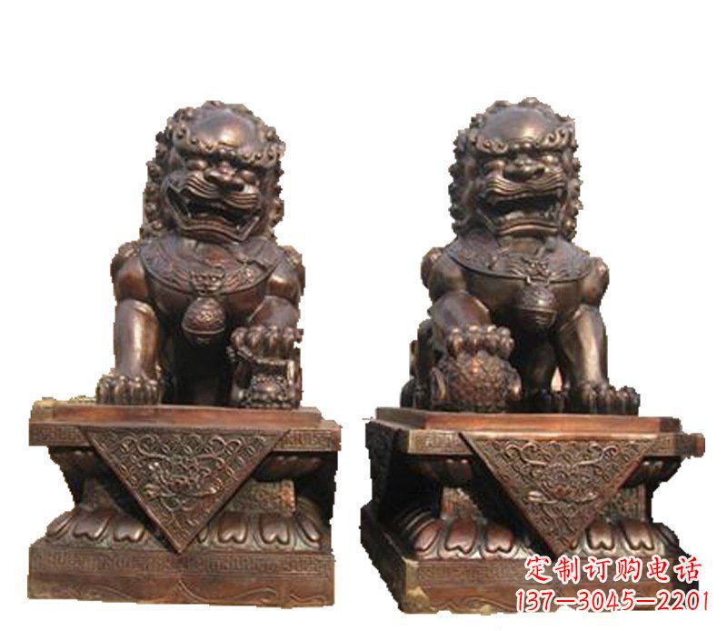 东营公司汇丰狮子铜雕塑摆件 (2)