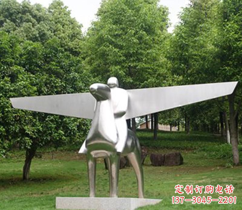 东营优雅而独特的不锈钢飞马雕塑