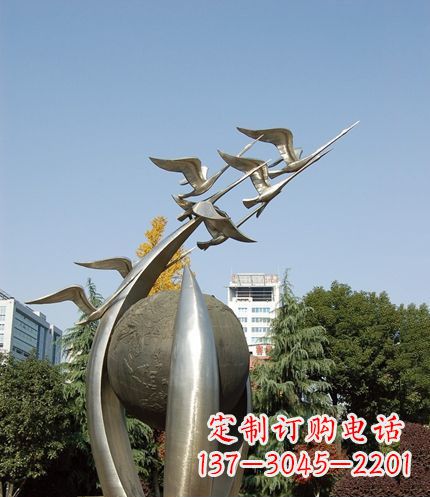 东营唯美 大雁不锈钢雕塑