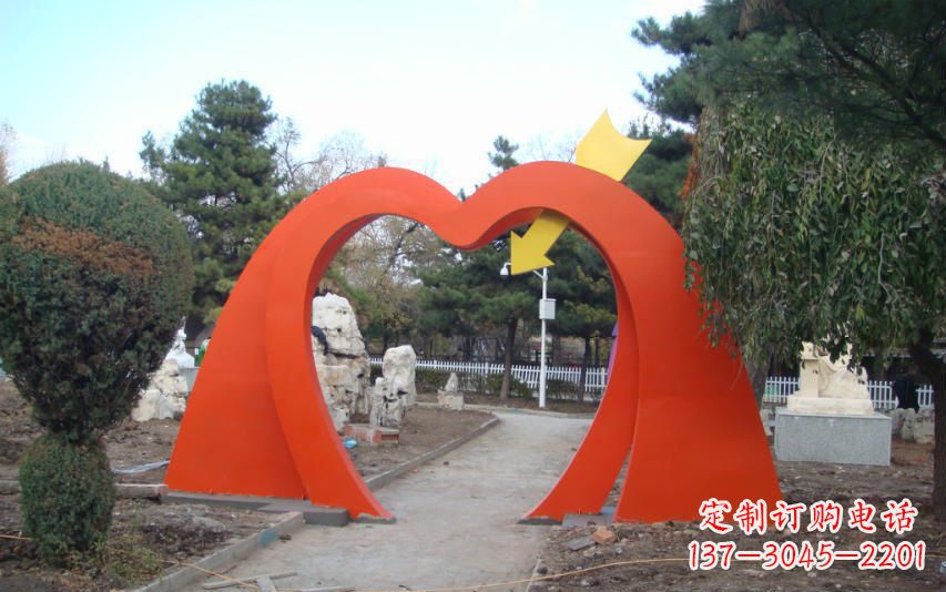 东营高雅大气的不锈钢拱门雕塑