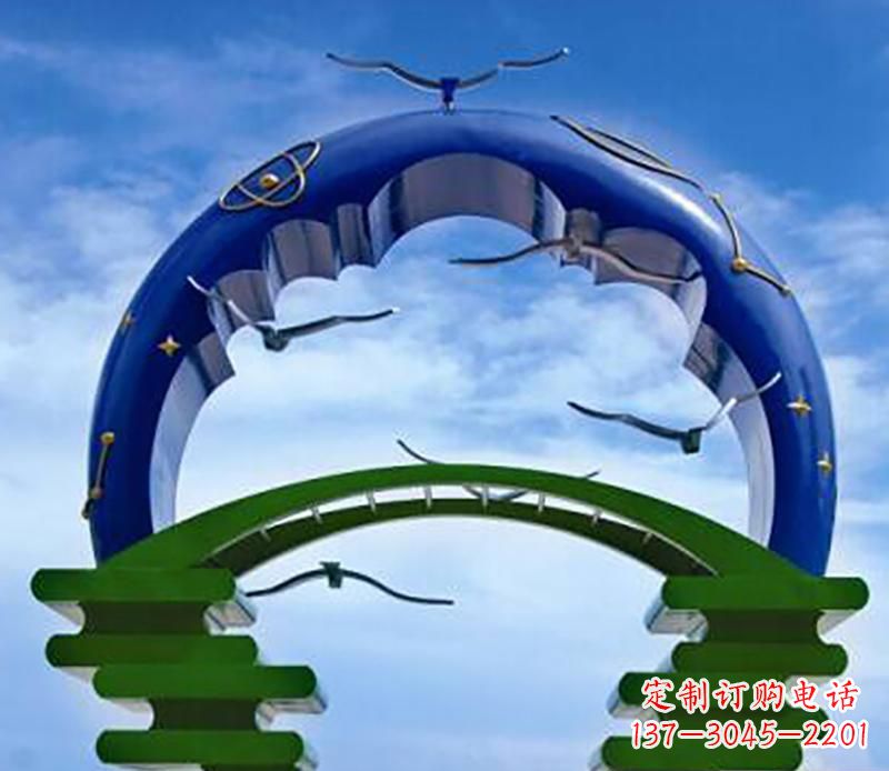 东营不锈钢帝王拱景观雕塑