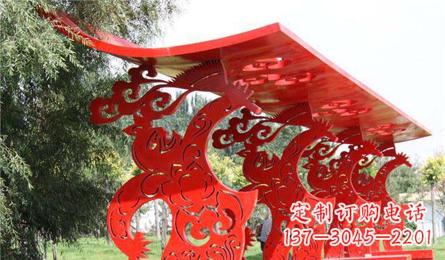东营新潮不锈钢公园凉亭雕塑