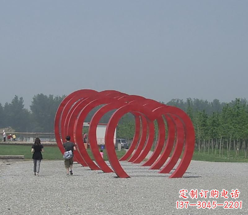 东营不锈钢心形拱门雕塑