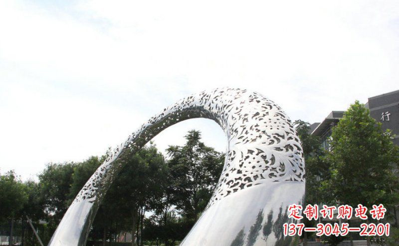 东营优雅定制不锈钢圆形拱门雕塑