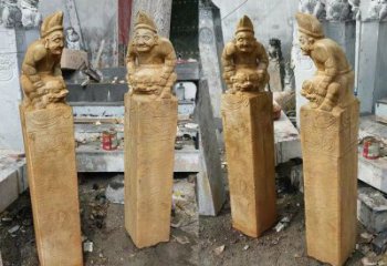 东营经典仿古拴马桩雕塑