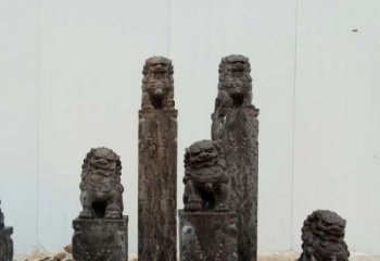 东营复古风格拴马桩雕塑