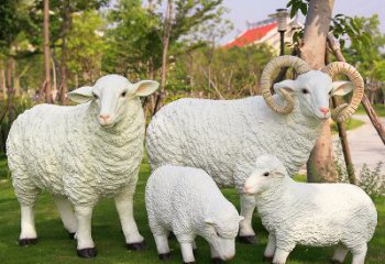 东营乡村绵羊雕塑 – 农家院庭院仿真动物摆件