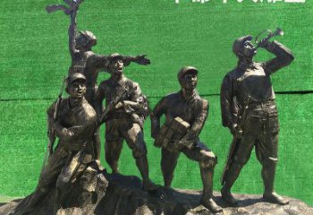 东营革命军人抗战纪念铜雕塑—缅怀抗战英雄