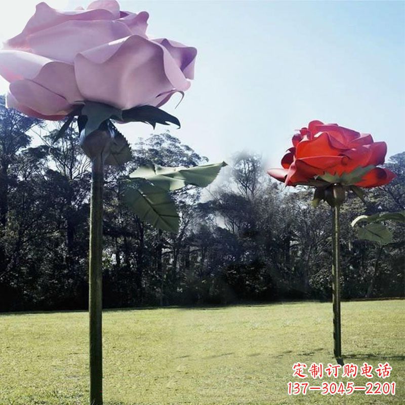 东营精美不锈钢雕刻玫瑰花雕塑