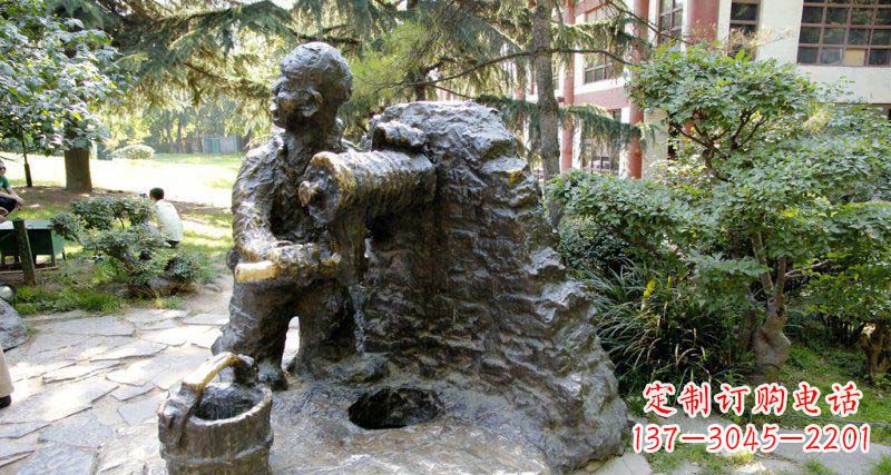 东营春洋定制铜雕男孩雕塑