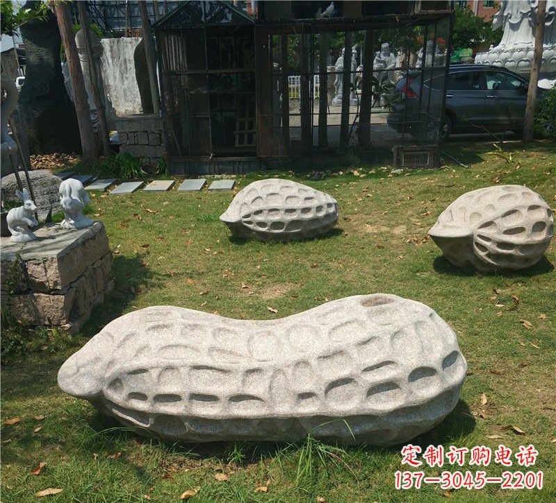 东营精美大理石花生雕塑