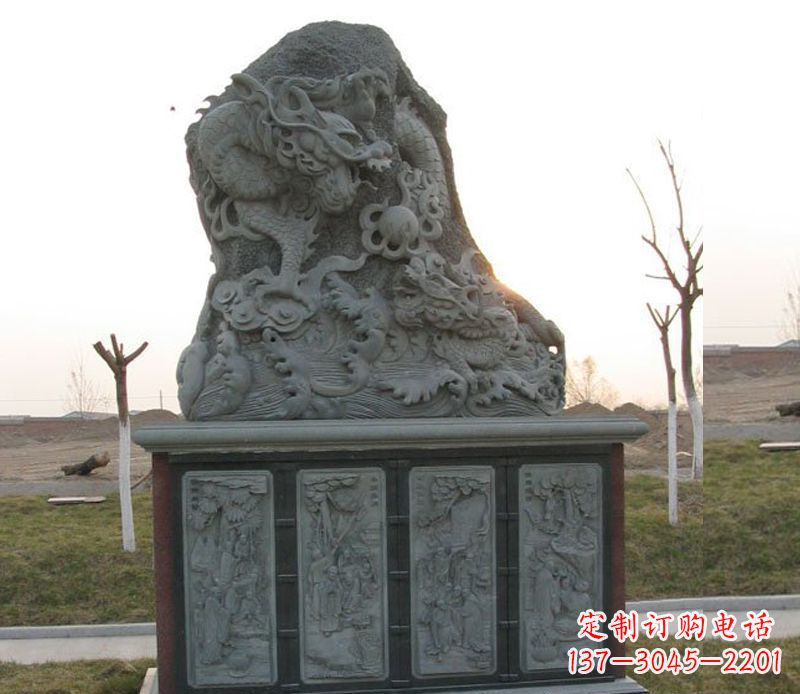 东营精美的大理石龙雕塑